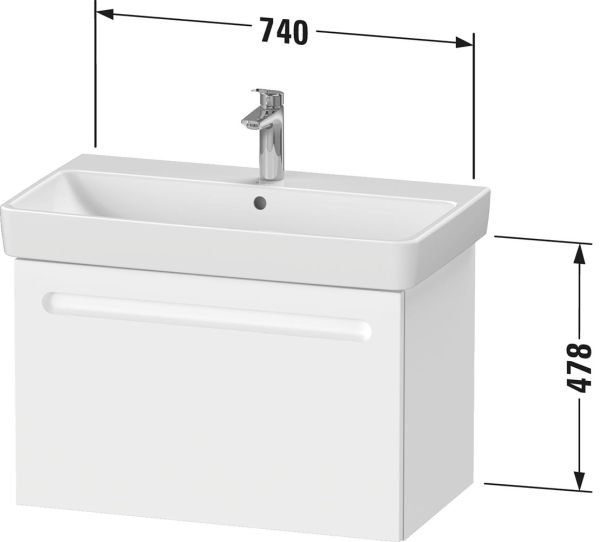 Duravit No.1 Waschtischunterschrank 74cm mit 1 Auszug, zu Waschtisch Duravit No.1 237580