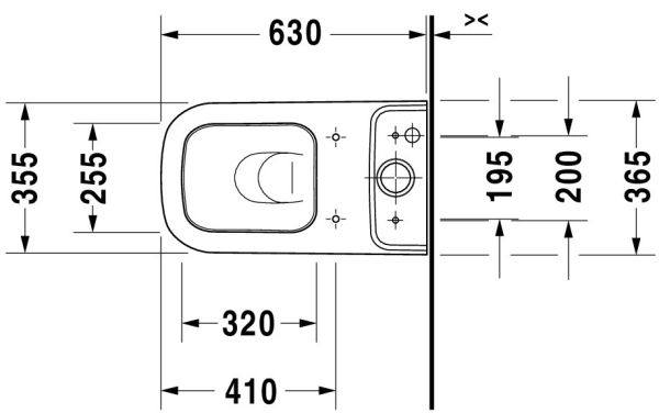 Duravit Happy D.2 Stand-WC für Kombination, Tiefspüler, WonderGliss, weiß