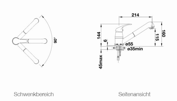 Blanco Daras-S Küchen-Einhebelmischer mit herausziehbarem Auslauf, SILGRANIT®-Look