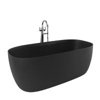 Kludi Resa S freistehende Badewanne 170x80cm, soft-edge, schwarz matt 53BF0339 