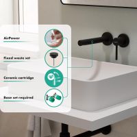 Vorschau: hansgrohe Zesis S Waschtischarmatur Unterputz für Wandmontage, Auslauf 19,4 cm, schwarz matt