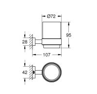 Vorschau: Grohe Essentials Cube Glas mit Halter, chrom