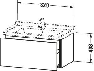 Duravit L-Cube Waschtischunterschrank wandhängend 82x47cm mit 1 Schublade für Starck 3 030480