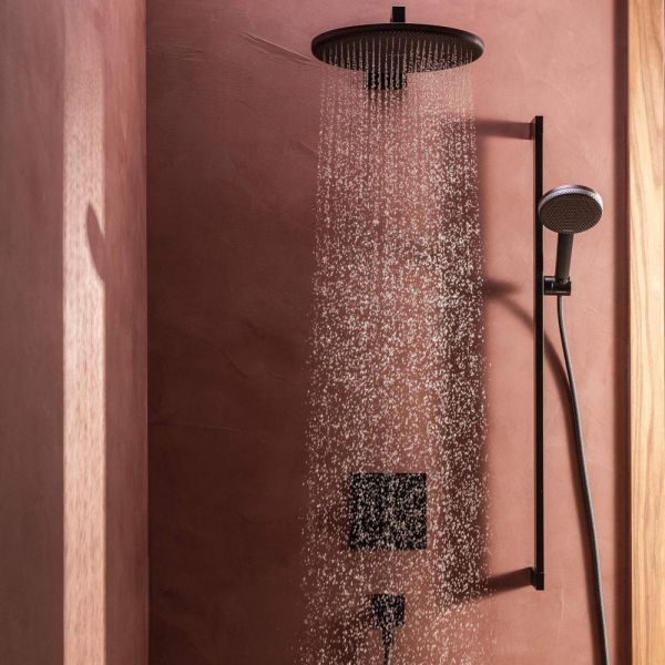 hansgrohe Raindance Alive S Duschkopf 300 2 Strahlarten mit Brausearm schwarz matt 24540670