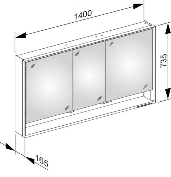 Keuco Royal Lumos Spiegelschrank für Wandvorbau 140x73,5cm