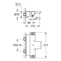 Vorschau: Grohe Grohtherm 2000 Thermostat-Wannenbatterie mit Ablage, chrom