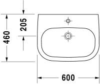 Vorschau: Duravit D-Code Waschtisch rechteckig 60x46cm, ohne Hahnloch, ohne Überlauf, weiß 2311600070