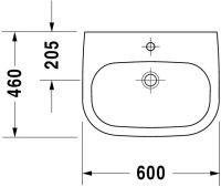 Vorschau: Duravit D-Code Waschtisch rechteckig 60x46cm, mit Hahnloch, ohne Überlauf, weiß 2311600000