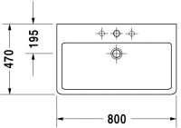 Vorschau: Duravit Vero Waschtisch rechteckig 80x47cm, 1 Hahnloch, mit Überlauf, weiß 0454800000