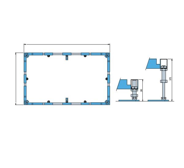Villeroy&Boch ViFrame Montagerahmen für kleinere Duschwannen bis 100x100cm ohne Mittelfuß