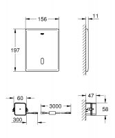 Vorschau: Grohe Tectron Skate Infrarot-Elektronik für WC-Spülkasten, Wandeinbau 230V, edelstahl