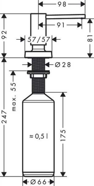 Hansgrohe A71 Spülmittel-/ Lotionspender 500ml