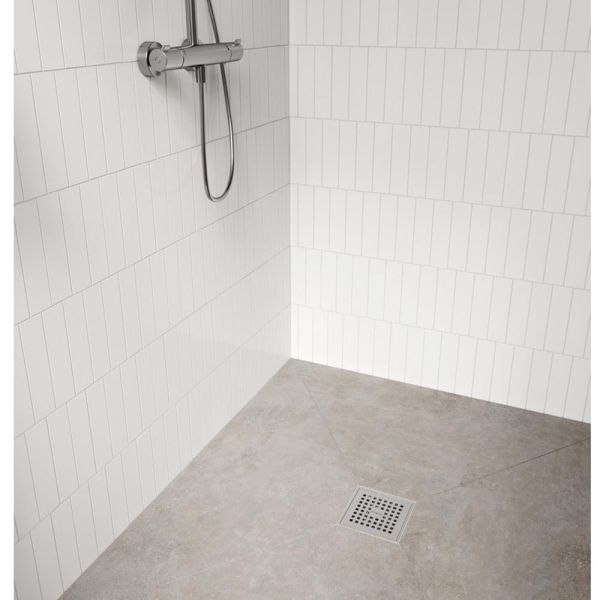 hansgrohe RainDrain Point Komplettset Punktablauf 15x15cm, edelstahl gebürstet 56253800