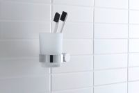 Vorschau: Duravit D-Code Zahnputzbecher wandhängend, links, chrom 0099191000