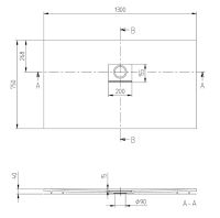 Vorschau: Villeroy&Boch Squaro Infinity Quaryl®-Duschwanne 130x75cm, flächenbündiger Einbau