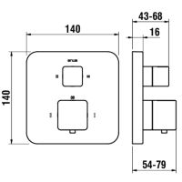 Vorschau: Laufen Sense 2-Griff-Fertigmontag-Set für thermostatischen Unterputz-Bademischer zu Simibox H3233960040001_1