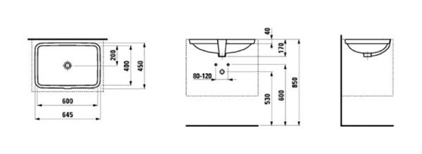 Laufen Pro S Unterbauwaschtisch 60x40cm, weiß