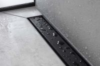 Hansgrohe RainDrain Match Fertigset Duschrinne 60cm mit höhenverst. Rahmen, befliesbar, schwarz matt 56036670