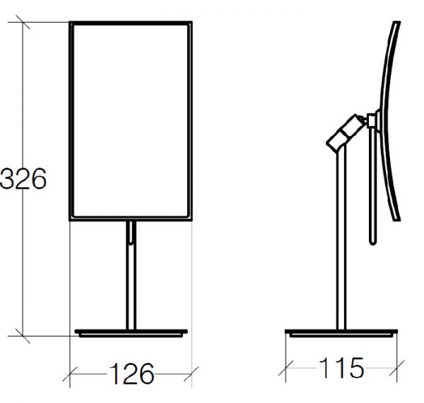 lineabeta MEVEDO Kosmetikspiegel mit 3-fach Vergrößerung Standmodell, chrom