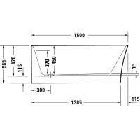 Vorschau: Duravit DuraSenja Eck-Badewanne 150x75cm, weiß, links 700576000000000