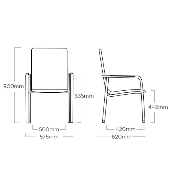 KETTLER DINING DIAMOND Stapelsessel weiß matt beige 0103902-5800