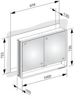 Vorschau: Keuco Royal Lumos Spiegelschrank für Wandeinbau, 2 kurze Türen, 100x73,5cm