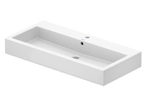 Duravit Vero Waschtisch 100x47cm, mit 1 Hahnloch, mit Überlauf, geschliffen, weiß 0454100027