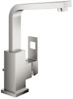 Grohe Eurocube Einhand-Waschtischbatterie mit Ablaufgarnitur, L-Size supersteel 23135DC0