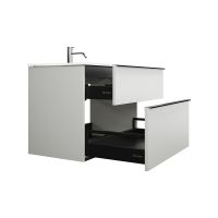 Vorschau: Burgbad Eqio Glas-Waschtisch 82cm mit Waschtischunterschrank, 2 Auszüge
