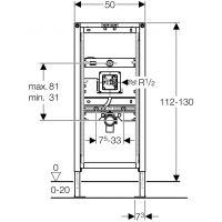 Vorschau: Geberit Duofix Element für Urinal, 112–130 cm, Universal, für verdeckte Urinalsteuerung