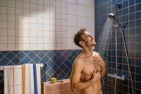 Vorschau: hansgrohe Activera Select S Duschset 95 2jet EcoSmart mit Duschstange 90cm, chrom