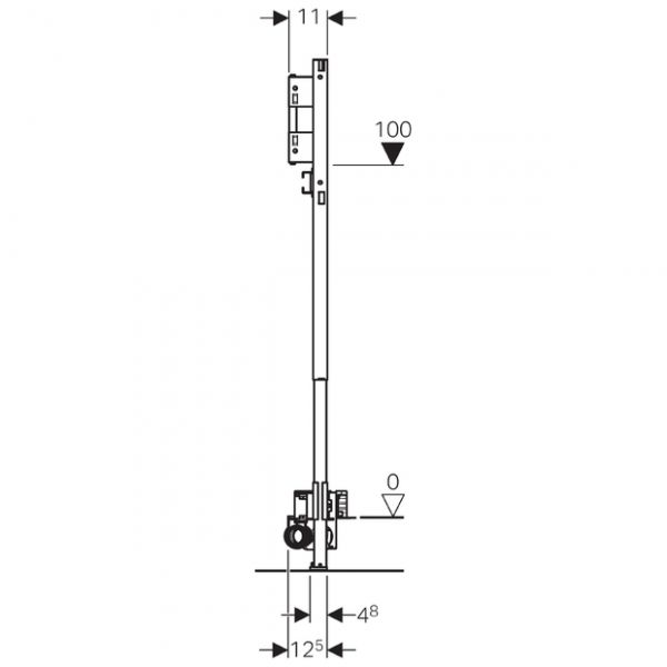 Geberit Duofix Element für Dusche, 130cm, mit Wandablauf, UP-Wandarmatur, 90–200mm