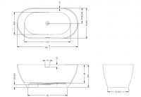 Vorschau: RIHO Solid Surface Bilbao freistehende Badewanne 150x75x55,5cm, weiß seidenmatt