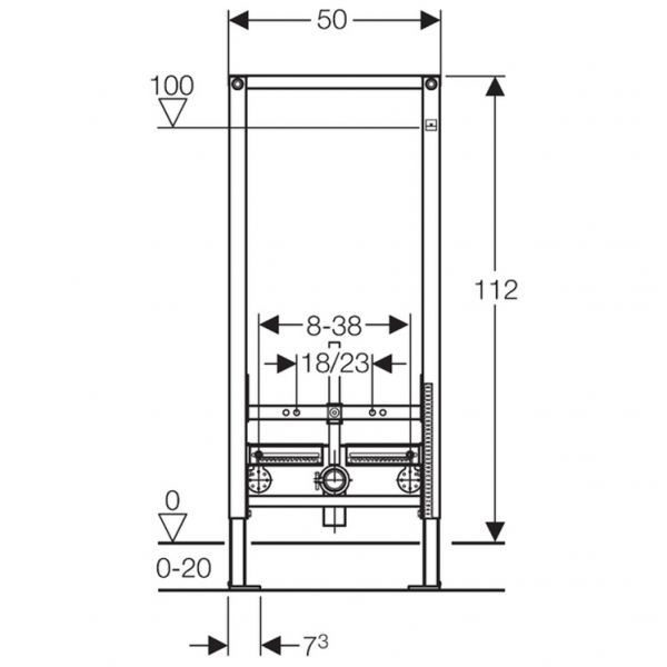 Geberit Duofix Element für Bidet, 112cm, universell