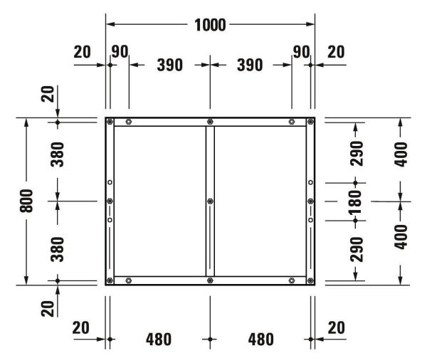 Duravit Tempano Fußgestell 100x80cm