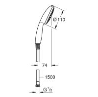 Vorschau: Grohe Vitalio Start 110 Handbrause mit Brauseschlauch 150cm, chrom