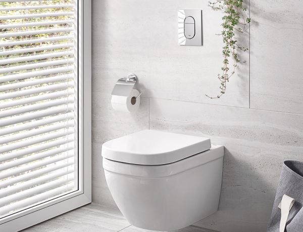 Grohe Euro Keramik Set mit WC spülrandlos, Waschtisch 60x48cm, WC-Sitz mit Deckel, weiß
