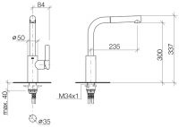 Vorschau: Dornbracht Elio Küchen-Einhebelmischer Pull-out, Ausladung 235 mm