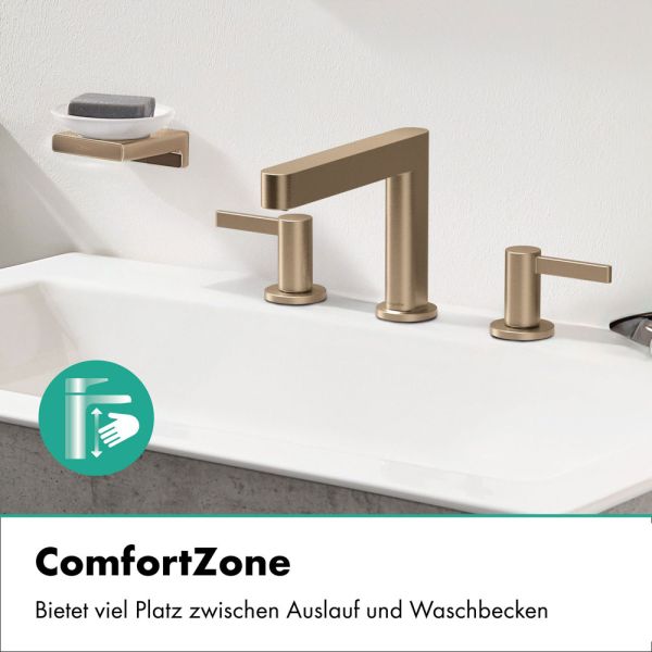 hansgrohe Finoris 3-Loch Waschtischarmatur 110, brushed bronze