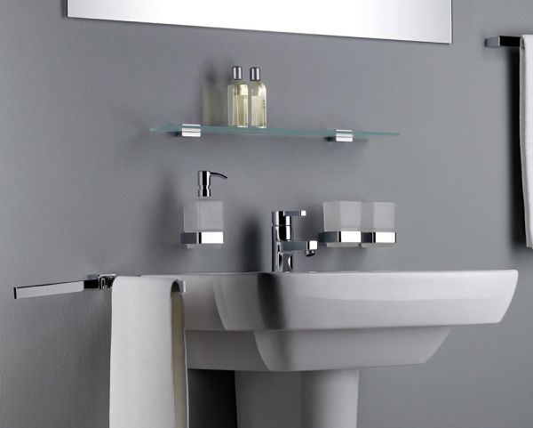 emco loft Zahnputzbecher Wandmodell, Kristallglas satiniert, chrom 052000100