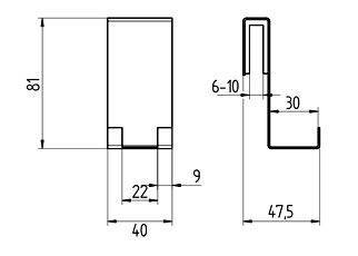 Avenarius Universal Halter für Duschabtrennung mit 2 Haken für 6,8,10mm Glasstärke, chrom