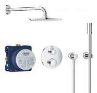 Grohe Grohtherm Duschsystem Unterputz mit Rainshower® Cosmopolitan 210, Rosette rund, chrom