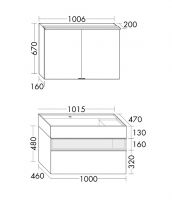 Vorschau: Burgbad Yumo Badmöbel-Set, 100cm, Spiegelschrank, Waschtisch mit Unterschrank inkl. LED-Beleuchtung