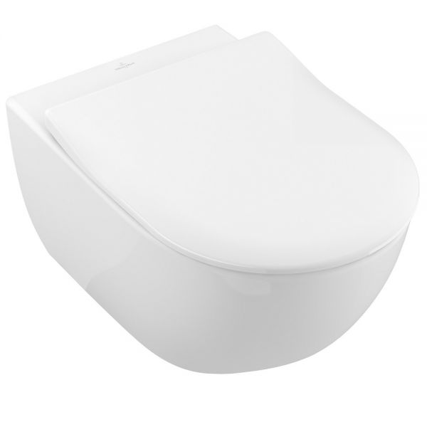 Villeroy&Boch Subway 2.0 Wand-Tiefspül-WC mit DirectFlush, inkl. WC-Sitz SlimSeat, Combi-Pack, weiß