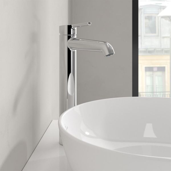 Villeroy&Boch Skyla Einhebel-Waschtischarmatur erhöht für Aufsatzwaschbecken, chrom TVW1160030061