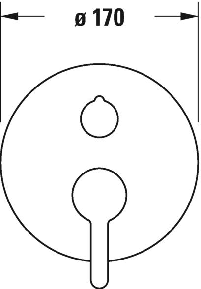 Duravit C.1 Einhebel-Wannenmischer Unterputz, chrom, C15210012010 techn. Zeichnung 2