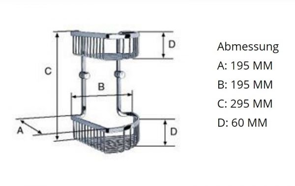 Smedbo Sideline Eckseifenkorb doppelt, chrom