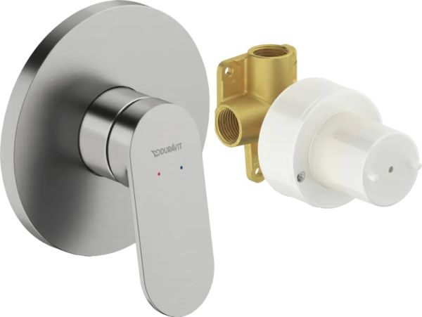 Duravit Wave Einhebelmischer Unterputz Set rund, edelstahl gebürstet WA4210007070