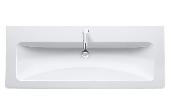 Duravit ME by Starck Waschtisch 123x49cm, mit 1 Hahnloch, mit Überlauf, WonderGliss, weiß 23611200001