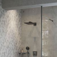 Vorschau: hansgrohe Raindance E Duschkopf 300 1jet mit Brausearm, EcoSmart, brushed black chrome